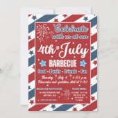 7月4日パーティー招待状, 愛国的なバーベキュー 招待状 (正面)