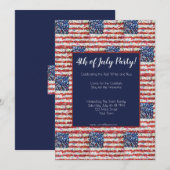 7月4日パーティー招待状 招待状 (正面/裏面)