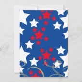 7月4日パーティー星フェイク金ゴールド渦 招待状 (裏面)