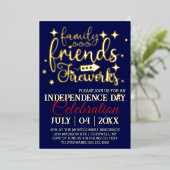 7月4日パーティー星 箔招待状 (立ち正面)