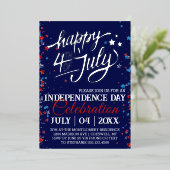 7月4日パーティー星 箔招待状 (立ち正面)