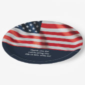 7月4日パーティー米国国旗と家族の写真 ペーパープレート (アングル)