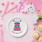 7月4日パーティー紅白とブルーケーキ ペーパープレート (パーティー)