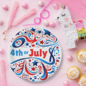 7月4日パーティー紙プレート星と渦巻き ペーパープレート (パーティー)