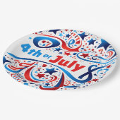 7月4日パーティー紙プレート星と渦巻き ペーパープレート (アングル)