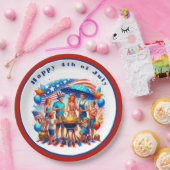 7月4日パーティー紙プレート ペーパープレート (パーティー)