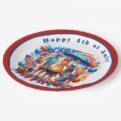 7月4日パーティー紙プレート ペーパープレート (アングル)