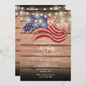 7月4日パーティー素朴弦灯 招待状 (正面/裏面)