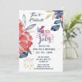 7月4日パーティー赤白青国旗 招待状 (スタンド正面)