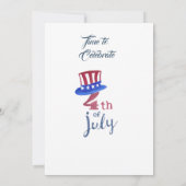 7月4日パーティー赤白青国旗 招待状 (裏面)