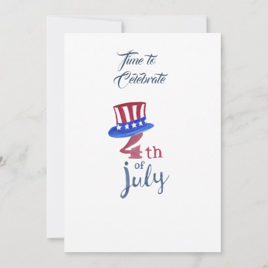 7月4日パーティー赤白青国旗 招待状 (裏面)