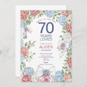 7月4日パーティー70th誕生日パーティー，マイルストーン 招待状 (正面/裏面)