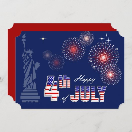 7月4日パーティー | イベントデザイン 招待状 (正面/裏面)