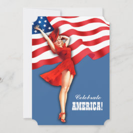 7月4日パーティー |イベントレトロのピンアップ 招待状