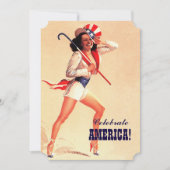 7月4日パーティー |イベントレトロのピンアップ 招待状 (正面)