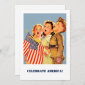 7月4日パーティー |イベントヴィンテージアート招待状 招待状 (正面/裏面)