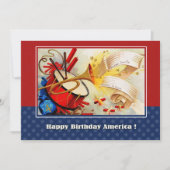 7月4日パーティー |イベントヴィンテージデザイン 招待状 (正面)