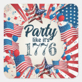 7月4日パーティー スクエアシール (正面)