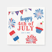 7月4日パーティー スタンダードカクテルナプキン (正面)