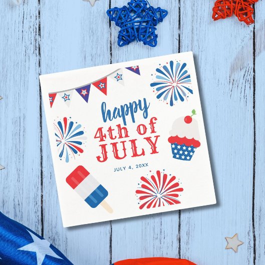 7月4日パーティー スタンダードカクテルナプキン