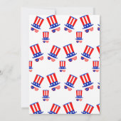 7月4日パーティー ハットとメガネ 招待状 (裏面)