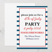 7月4日パーティー　ハッピーハンドレッドネスデー 招待状 (正面/裏面)