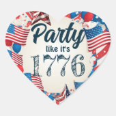 7月4日パーティー ハートシール (正面)