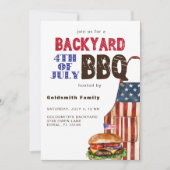 7月4日パーティー バーベキュー BBQ ヤードパーティー 招待状 (正面)