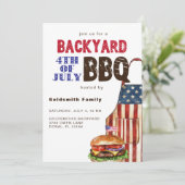 7月4日パーティー バーベキュー BBQ ヤードパーティー 招待状 (スタンド正面)