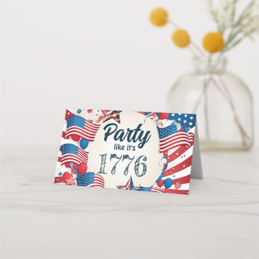 7月4日パーティー プレイスカード (正面)