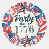 7月4日パーティー ラウンドシール (正面)