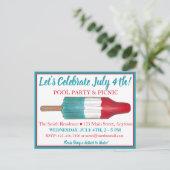 7月4日パーティー ロケットポップ アイスポップ 花火 インビテーションポストカード (スタンド正面)