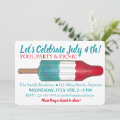 7月4日パーティー ロケットポップ アイスポップ 花火 招待状 (スタンド正面)