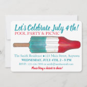 7月4日パーティー ロケットポップ アイスポップ 花火 招待状 (正面)