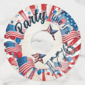 7月4日パーティー ワイングラスタグ (正面)