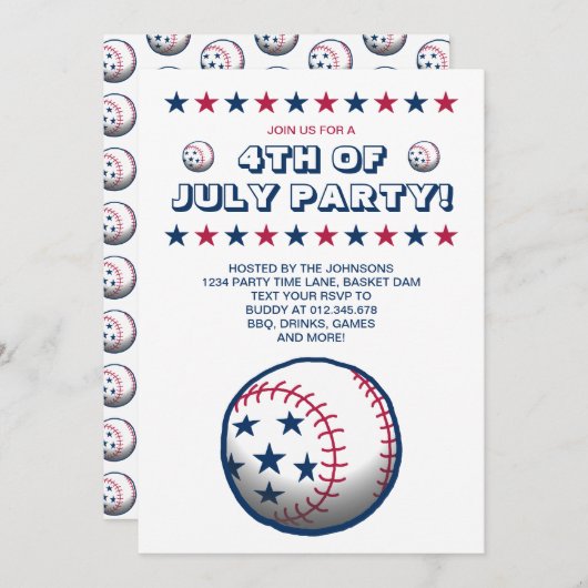 7月4日パーティー 招待状 (正面/裏面)