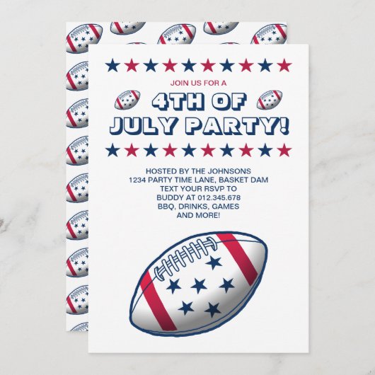 7月4日パーティー 招待状 (正面/裏面)