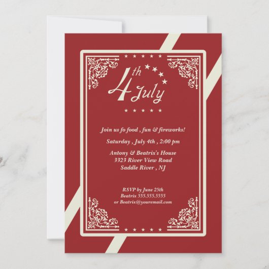 7月4日パーティー 招待状 (正面)