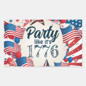 7月4日パーティー 長方形シール (正面)