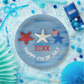 7月4日ヒトデ ペーパープレート (パーティー)