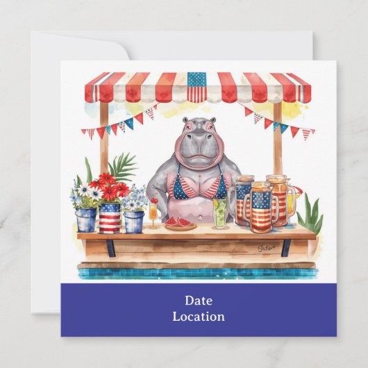 7月4日ヒポのビキニプールパーティー 招待状 (正面)