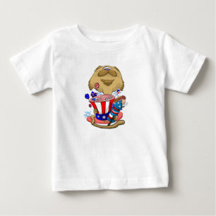 7月4日ビッグヘッド猫 ベビーTシャツ