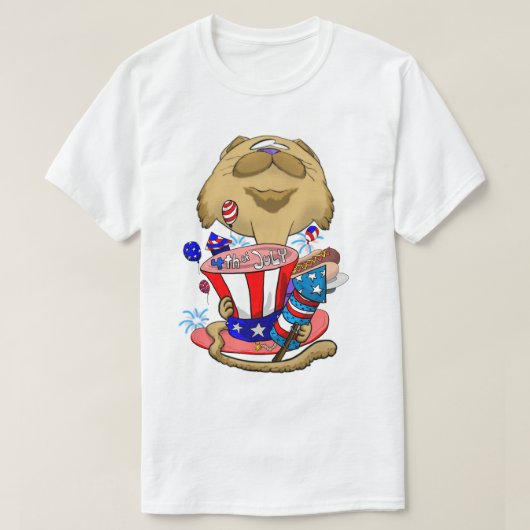 7月4日ビッグヘッド猫 Tシャツ (デザイン正面)