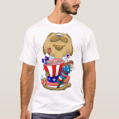 7月4日ビッグヘッド猫 Tシャツ (正面)