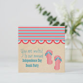 7月4日ビーチパーティーの招待状 招待状 (スタンド正面)