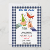 7月4日ビールとフランクBBQピクニックパーティー招待 招待状 (正面)