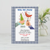 7月4日ビールとフランクBBQピクニックパーティー招待 招待状 (スタンド正面)