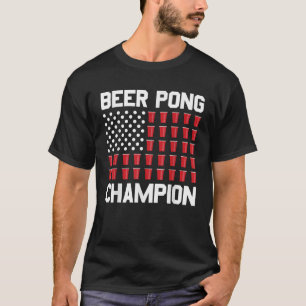 7月4日ビールポン選手権アメリカ国旗のパーティー Tシャツ