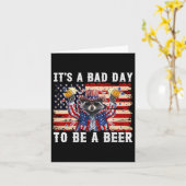 7月4日ビールラコなんて悪い日おもしろいだ カード (黄色い花)