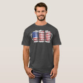 7月4日ビール自由祝国旗 Tシャツ (正面フル)